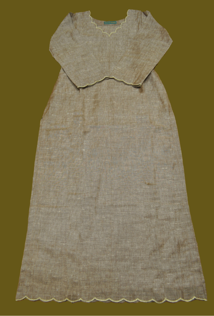 Linen Brown Plain Kurta